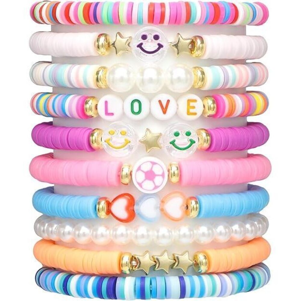 10Pcs Friendship Bracelets For Teen Girls & Women: Beaded, Preppy, Beach Styles
